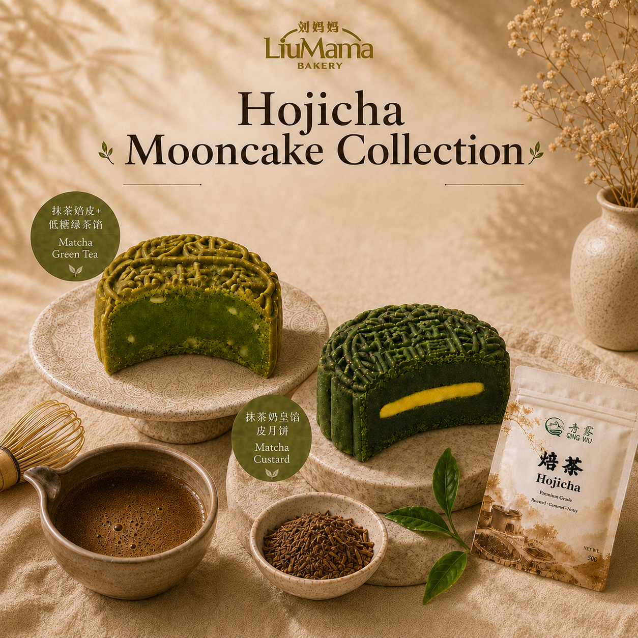 Liu Mama Mooncake + Hojicha 50G